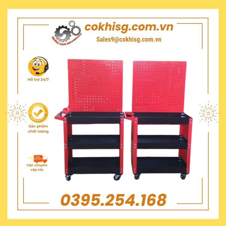 Xe đẩy đồ nghề chuyên dụng trong các garage ô tô